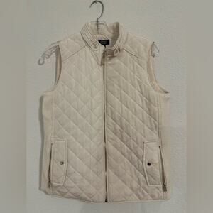 Jones New York Off-White Quilted Vest sz S